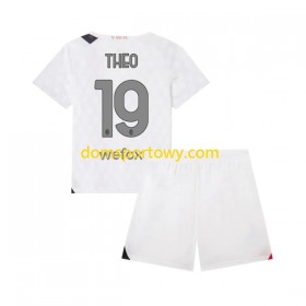 Koszulka AC Milan Theo 19 Dziecięcy Wyjazdowe Koszulki Piłkarskie 2023-2024 Krótki Rękaw